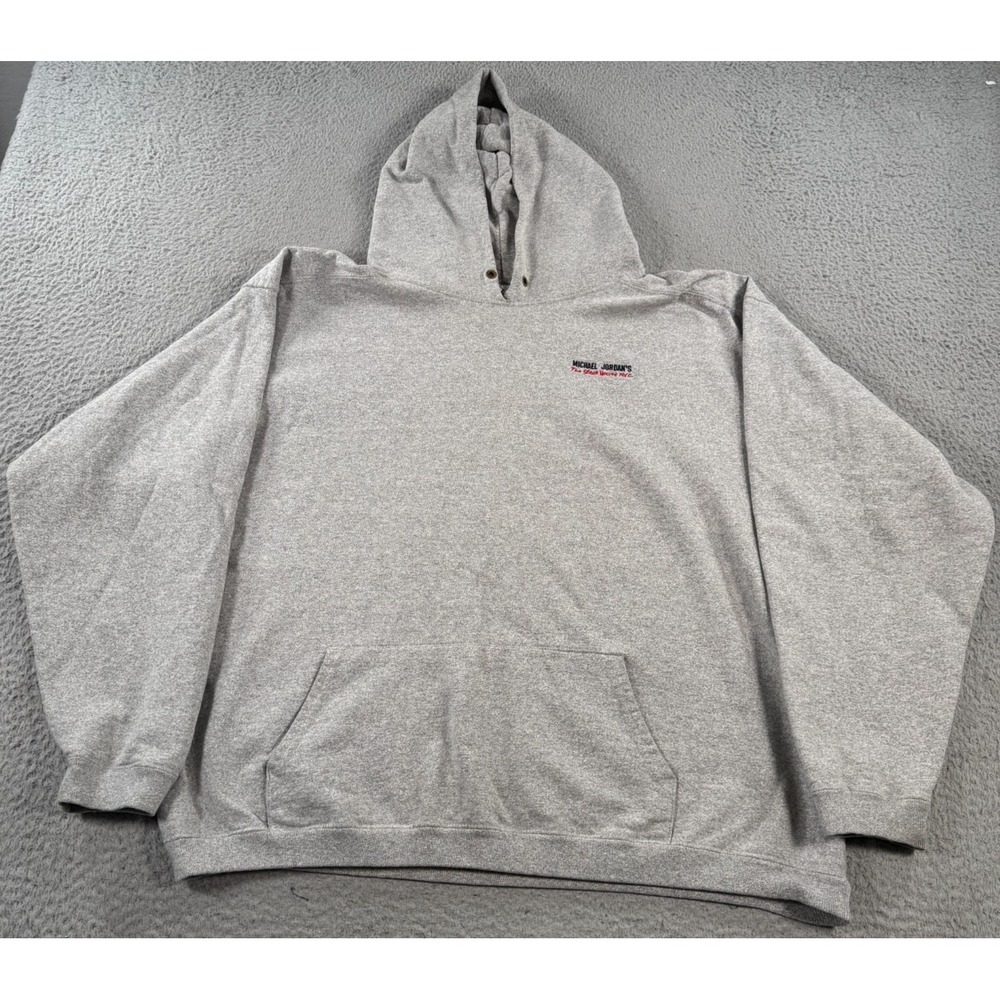 Vintage Michael Jordan's Steak House Hoodie Men XL Gray Cotton Exchange USA Made